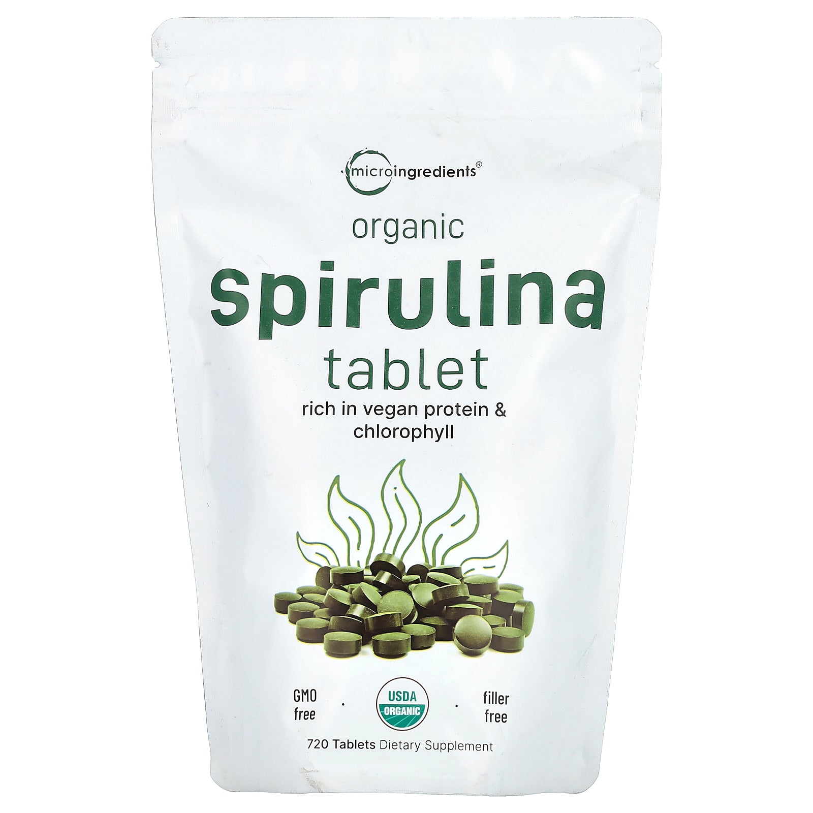 Micro Ingredients, Organic Spirulina Tablet, 720 Tablets