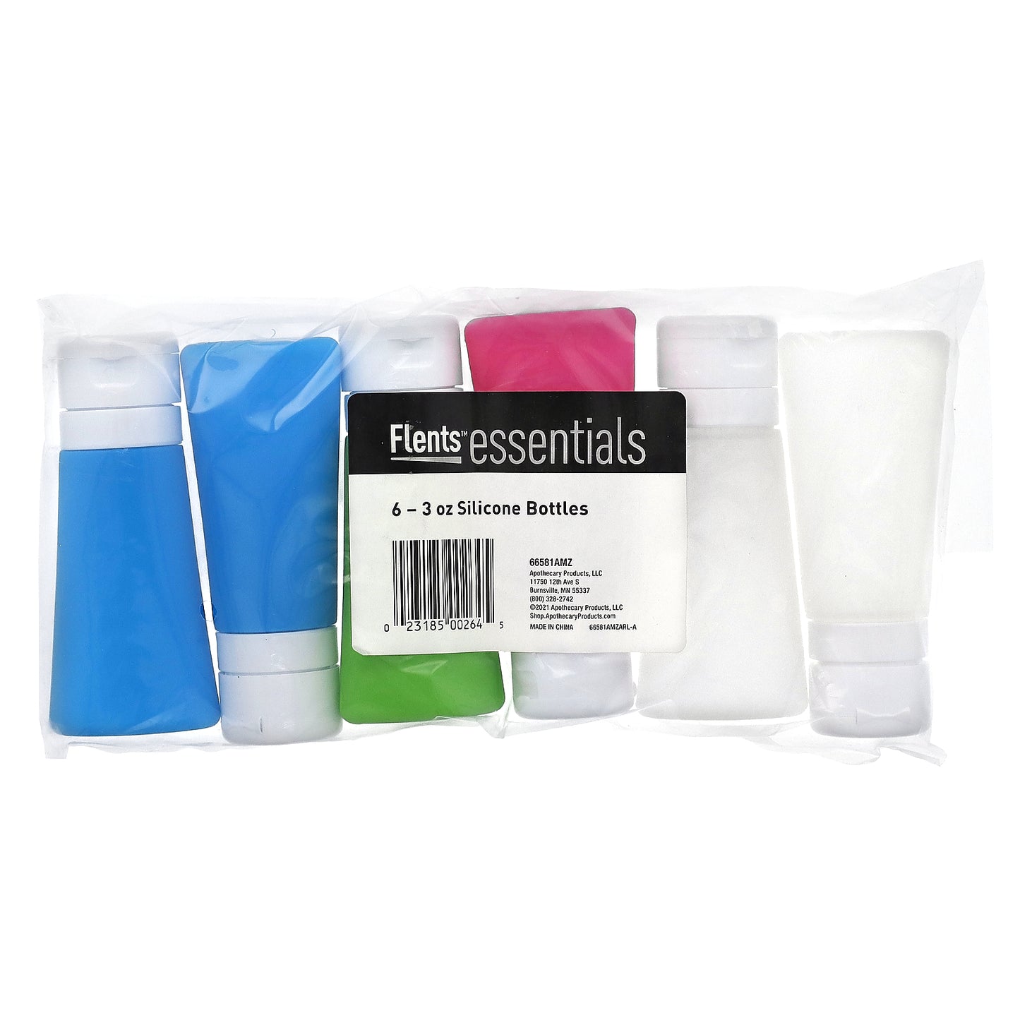 Flents, Essentials, 6 Silicone Bottles, 3 oz Each