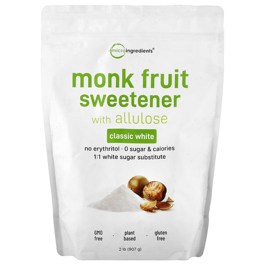 Micro Ingredients, Monk Fruit Sweetener with Allulose, Classic White, 2 lb (907 g)
