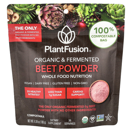 PlantFusion, Organic & Fermented Beet Powder, 6.34 oz (180 g)