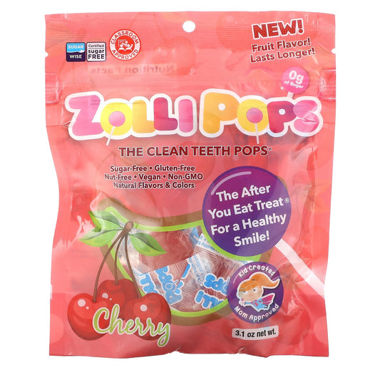 Zollipops, The Clean Teeth Pops, Cherry , 3.1 oz