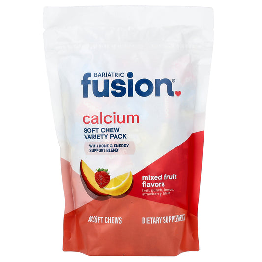 Bariatric Fusion, Calcium Soft Chew Variety Pack, Mixed Fruit, 90 Soft Chews