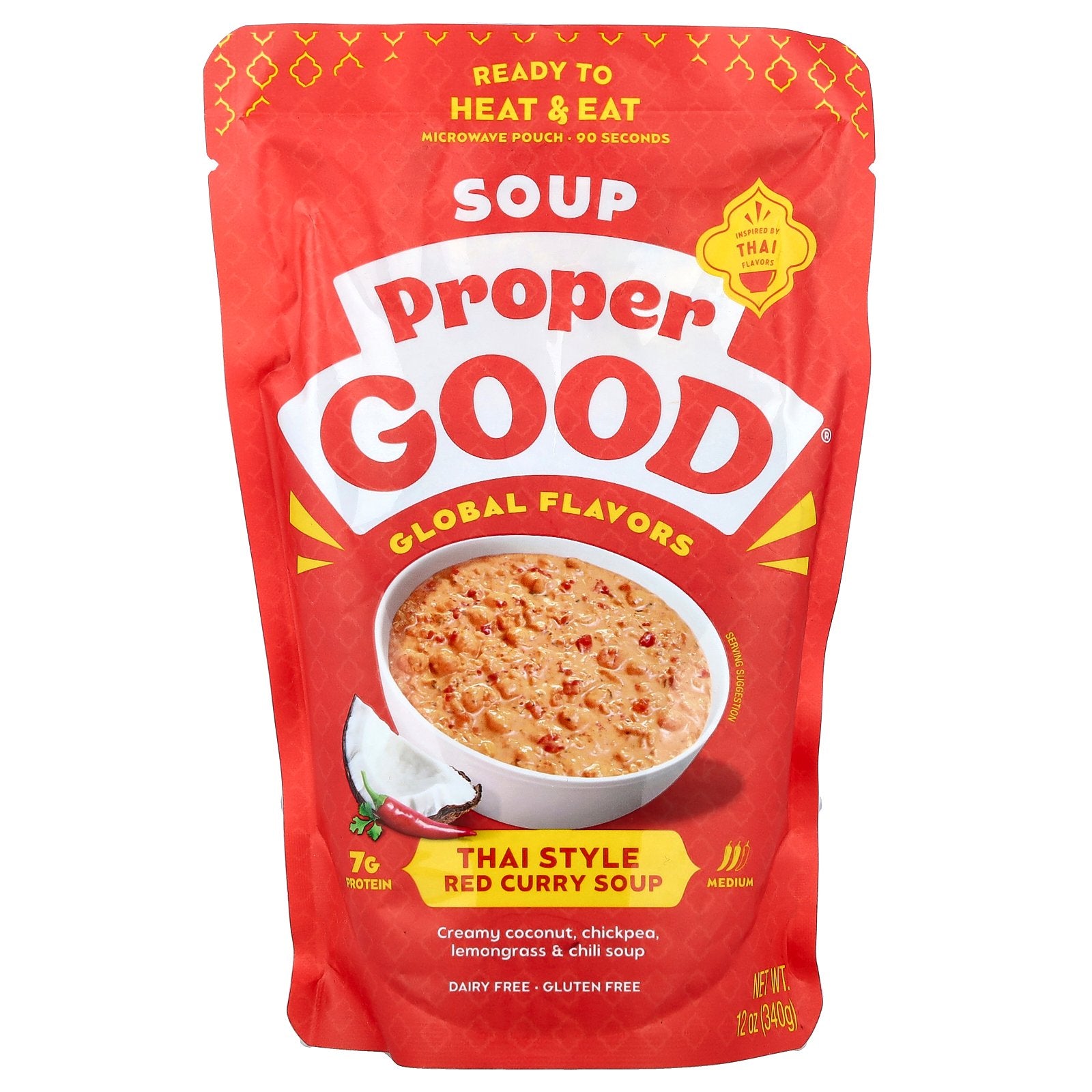 Proper Good, Thai Style, Red Curry Soup, Medium, 12 oz (340 g)