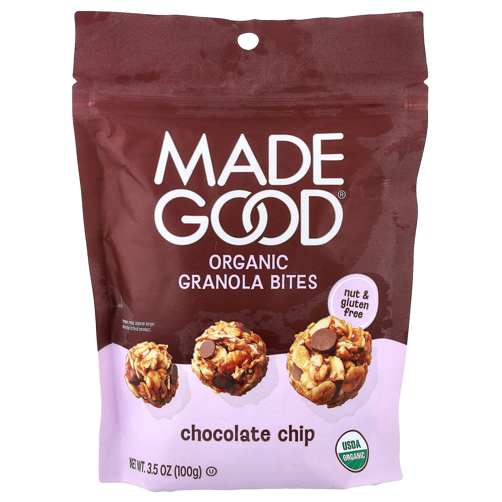 MadeGood, Organic Granola Bites, Chocolate Chips, 3.5 oz (100 g)