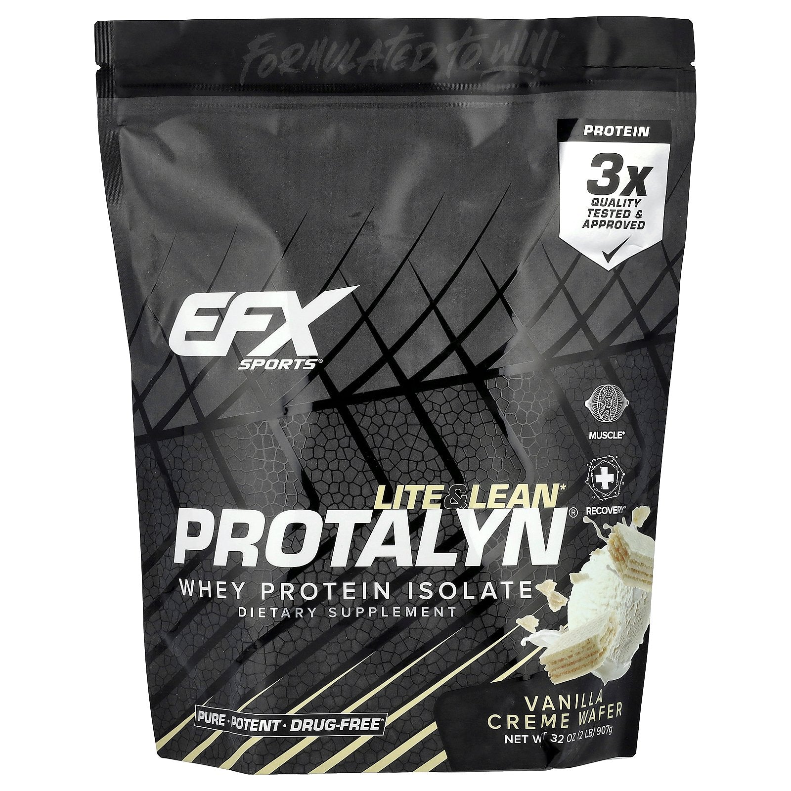 EFX Sports, Protalyn® Whey Protein Isolate, Vanilla Creme Wafer, 2 lb (907 g)