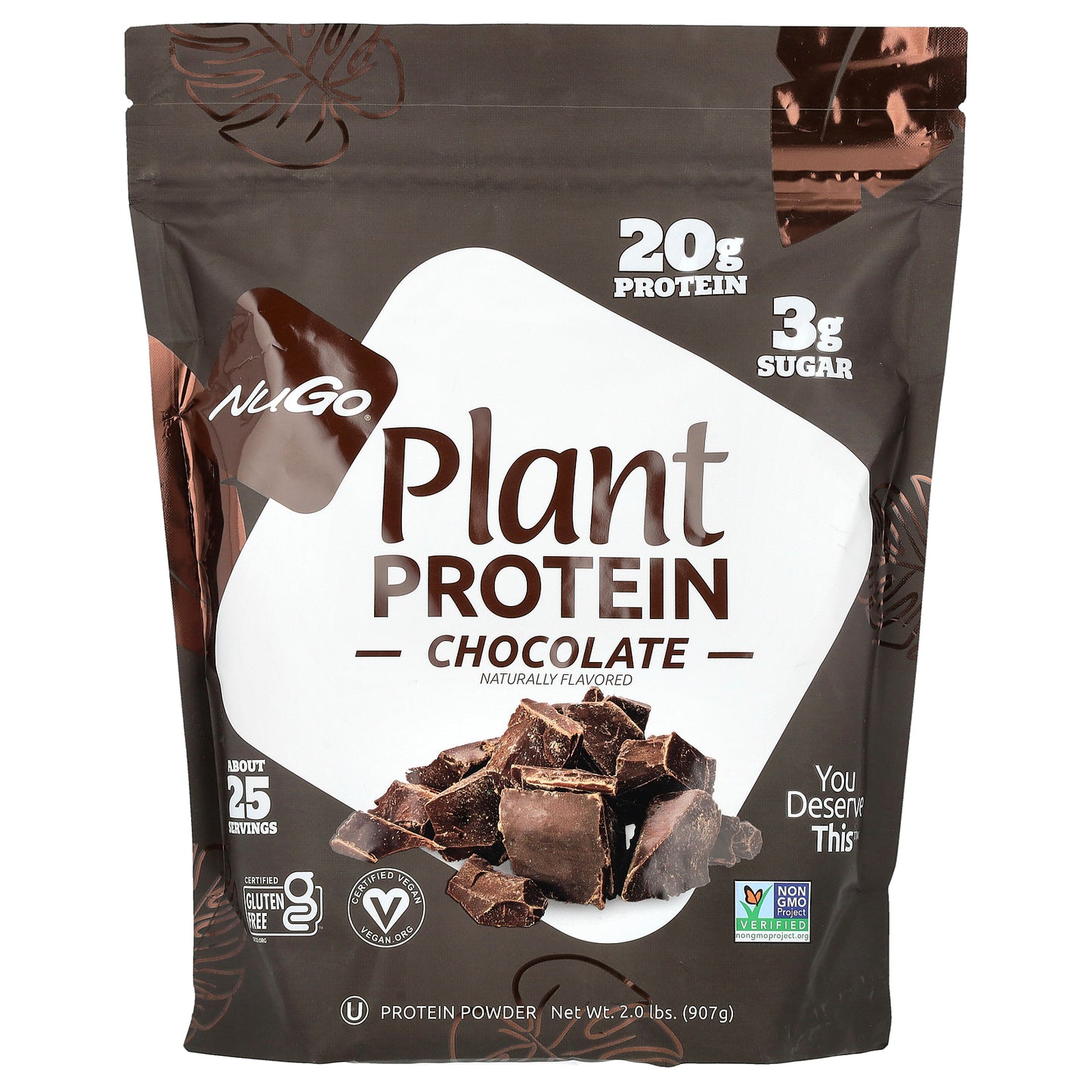 NuGo Nutrition, Plant Protein, Chocolate, 2 lbs (907 g)