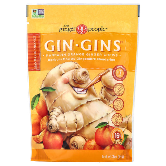 The Ginger People, Gin Gins®, Ginger Chews, Mandarin Orange, 3 oz (84 g)