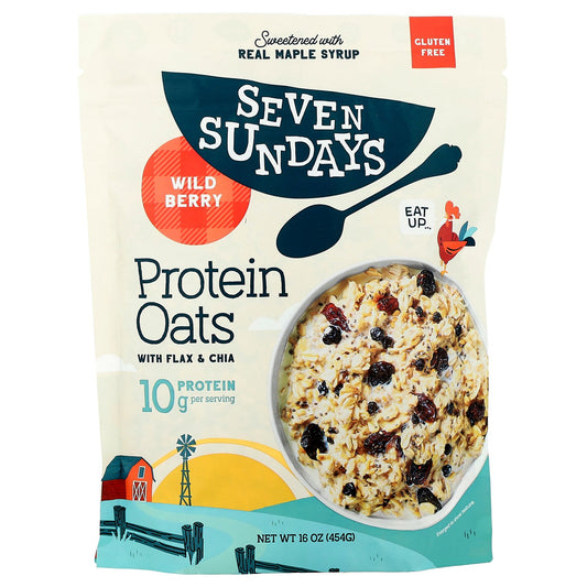 Seven Sundays, Protein Oats With Flax & Chia, Wild Berry, 16 oz (454 g)