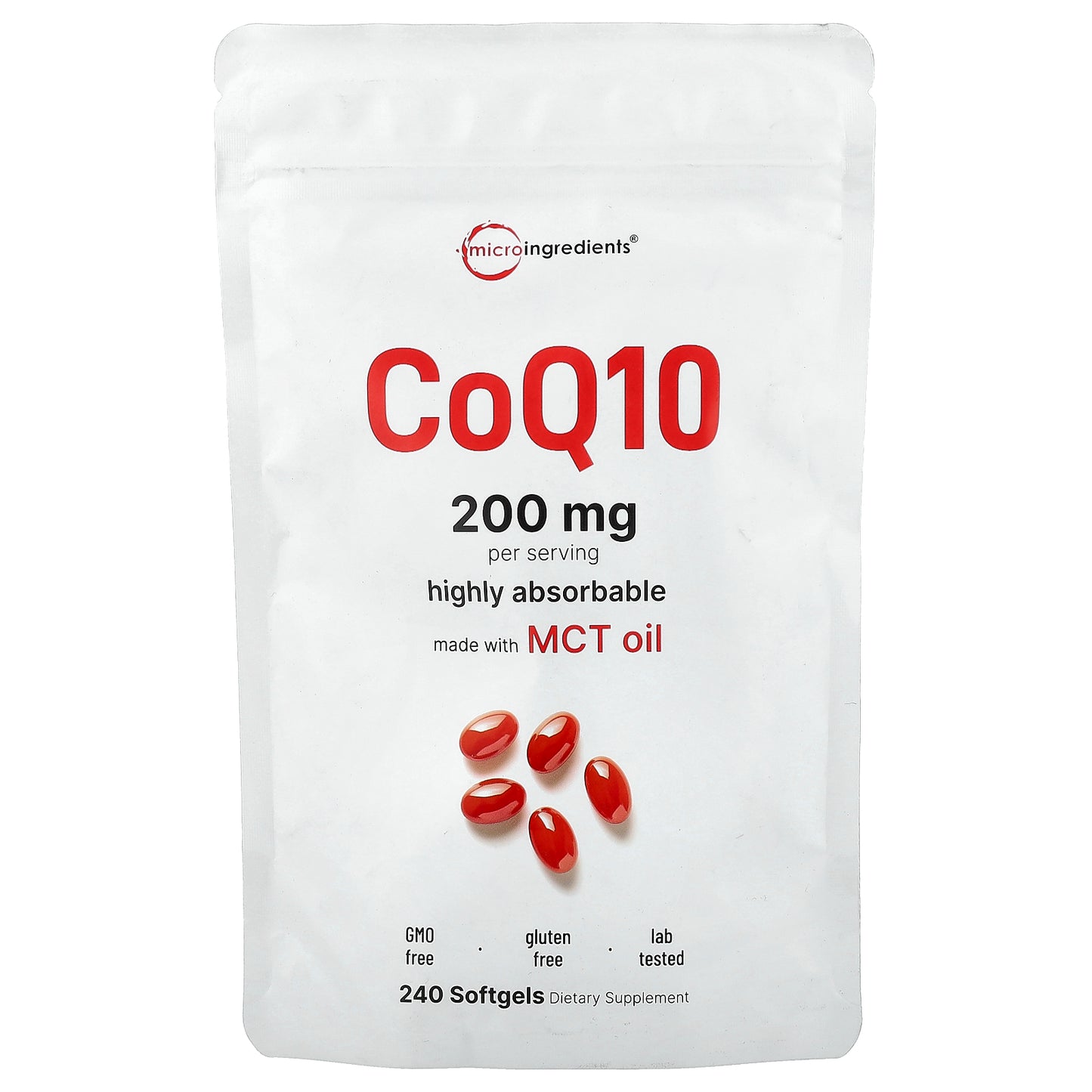 Micro Ingredients, CoQ10, 240 Softgels (100 mg per Softgel)
