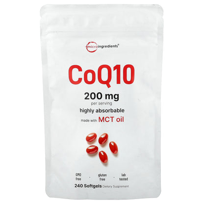 Micro Ingredients, CoQ10, 240 Softgels (100 mg per Softgel)