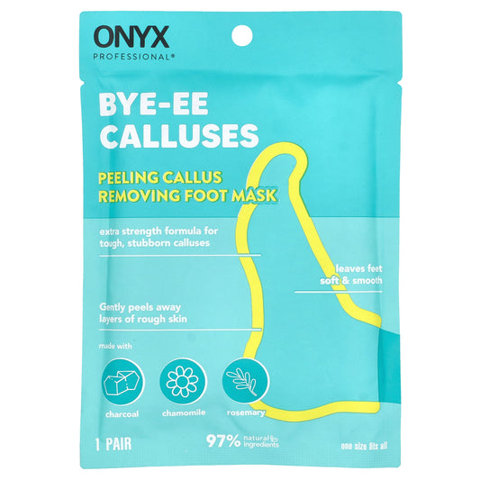 Onyx Professional, Bye-EE Calluses, Peeling Callus Removing Foot Mask, 1 Pair