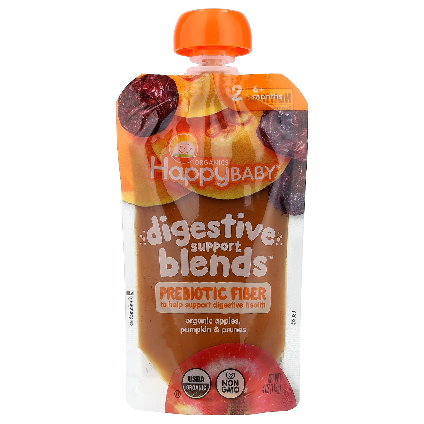 Happy Family Organics, Happy Baby®, Digestive Support Blends™, 6+ Months, Organic Apples, Pumpkin & Prunes, 4 oz (113 g)