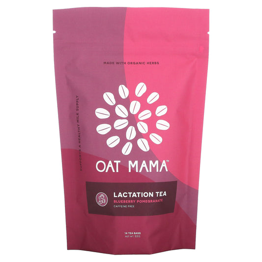 Oat Mama, Lactation Tea, Blueberry Pomegranate, Caffeine Free, 14 Tea Bags, 32 g