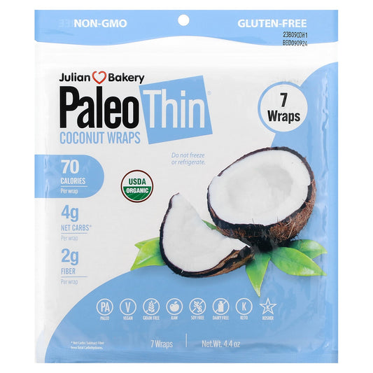 Julian Bakery, PaleoThin, Coconut Wraps, 7 Wraps, 4.4 oz