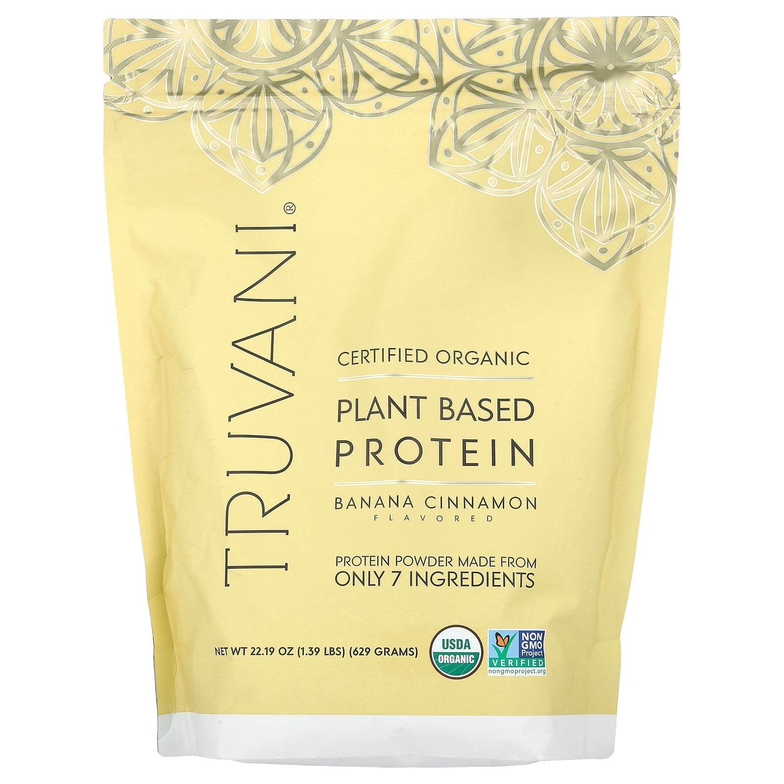 Truvani, Plant Based Protein, Banana Cinnamon, 1.39 lbs (629 g)