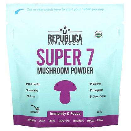 La Republica, Super 7 Mushroom Powder, 3 oz (85 g)