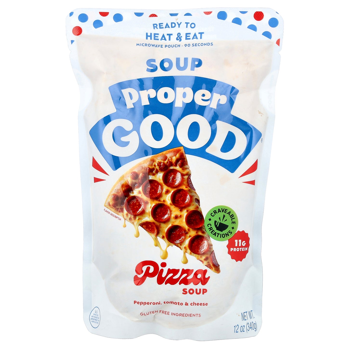 Proper Good, Pizza Soup, Pepperoni, Tomato & Cheese, 12 oz (340g)