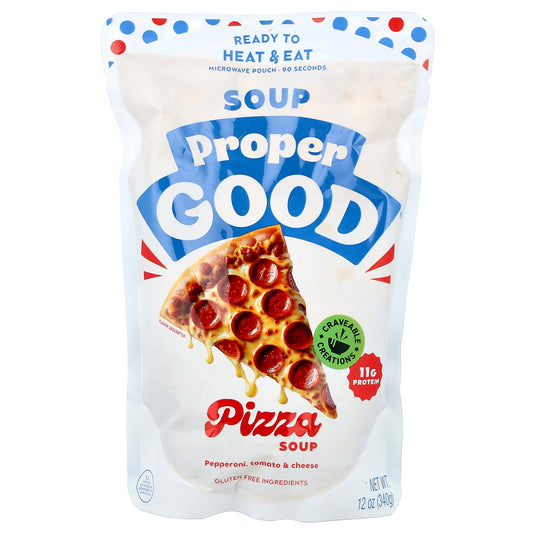 Proper Good, Pizza Soup, Pepperoni, Tomato & Cheese, 12 oz (340g)