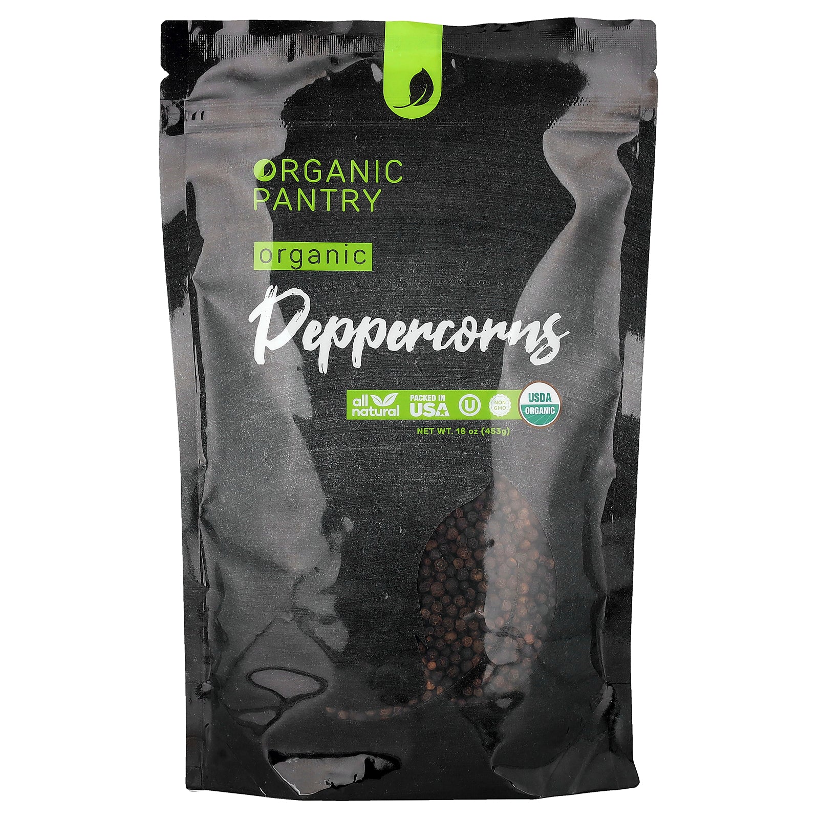 The Spice Lab, Organic Pantry, Organic Peppercorns, Whole, 16 oz (453 g)