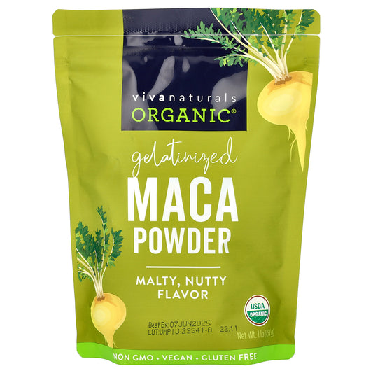 Viva Naturals, Organic Gelatinized Maca Powder, 1 lb (454 g)