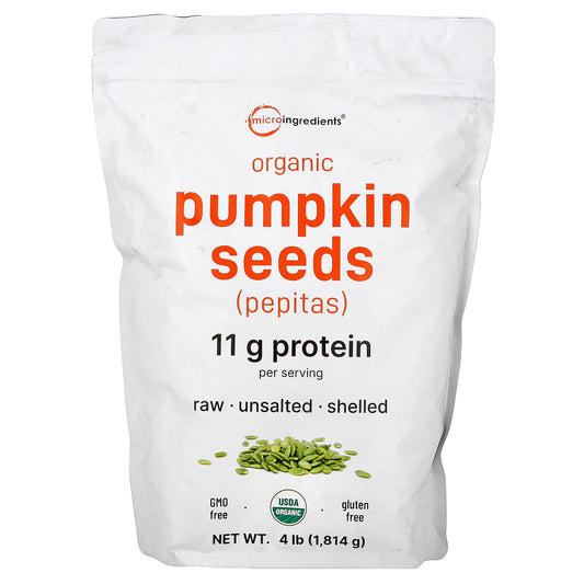 Micro Ingredients, Organic Pumpkin Seeds, Unsalted, 4 lb (1,814 g)