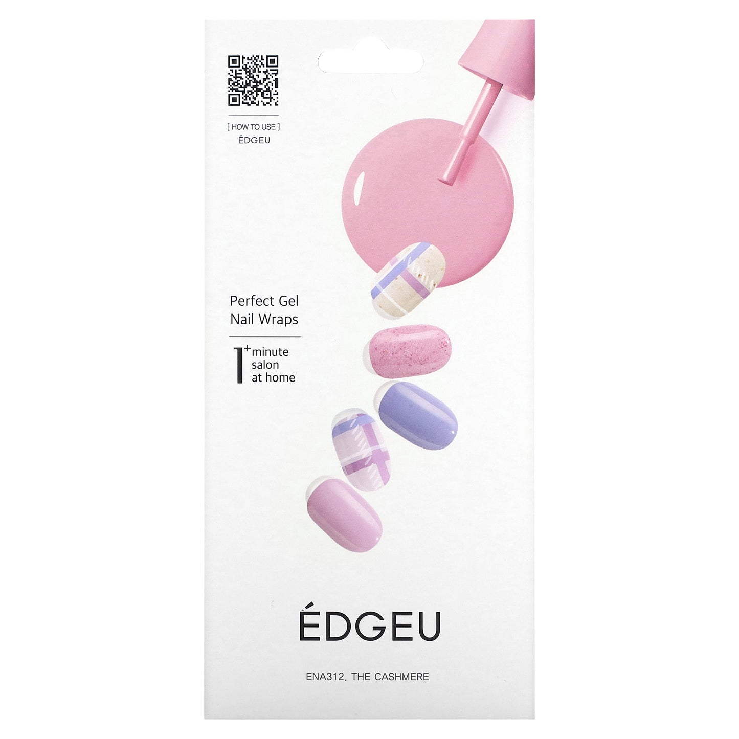 Edgeu, Perfect Gel Nail Wraps, ENA 312 The Cashmere, 19 Piece Set