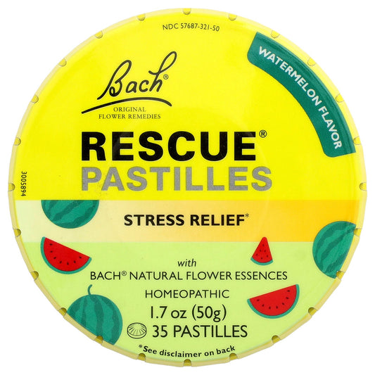 Bach, Rescue® Pastilles, Stress Relief, Watermelon, 35 Pastilles, 1.7 oz (50 g)