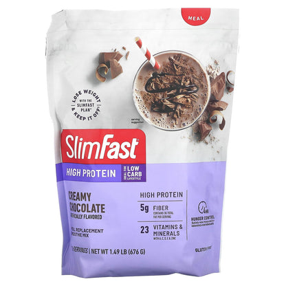 SlimFast, High Protein, Meal Replacement Smoothie Mix, Creamy Chocolate, 1.49 lb (676 g)