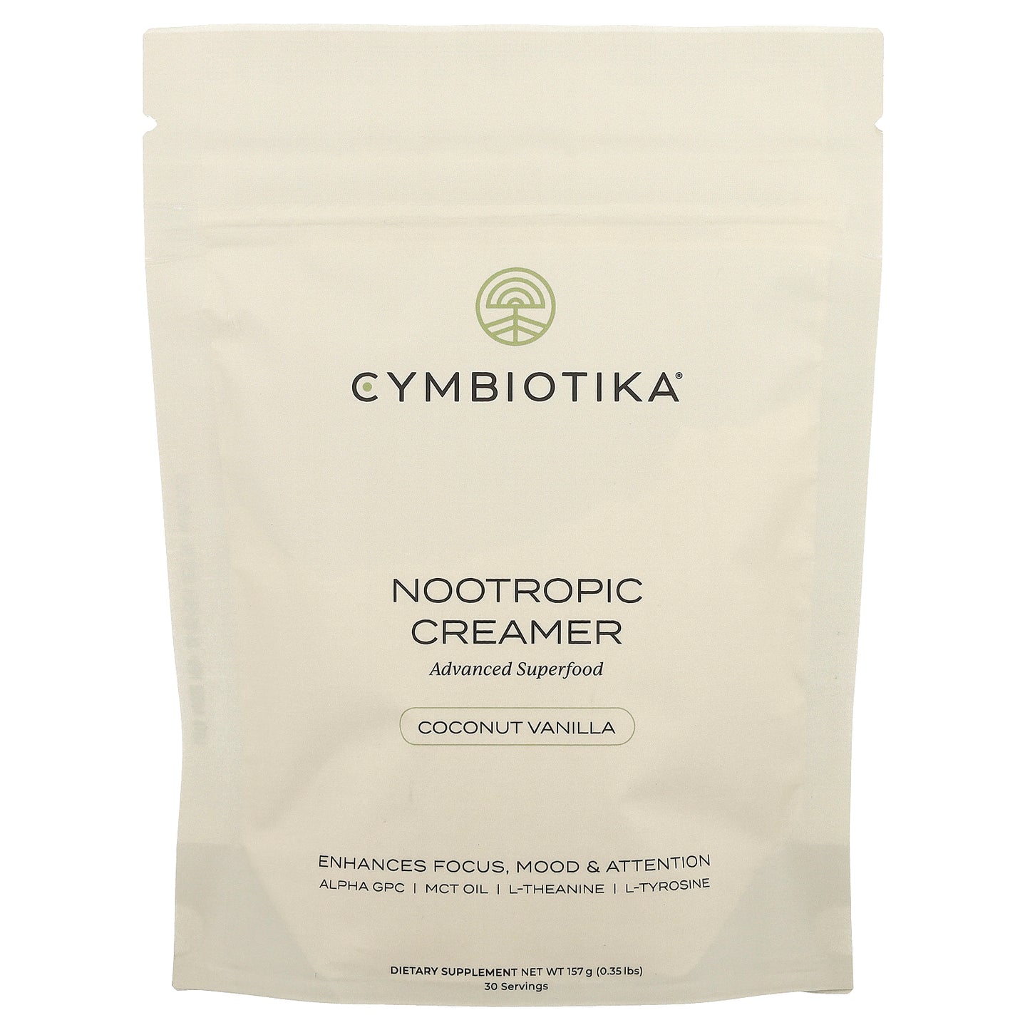 Cymbiotika, Nootropic Creamer, Coconut Vanilla, 0.35 lbs (157 g)