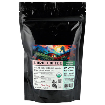 Pure Indian Foods, Luru™ Coffee, Whole Beans, Medium Roast, 8 oz (226 g)