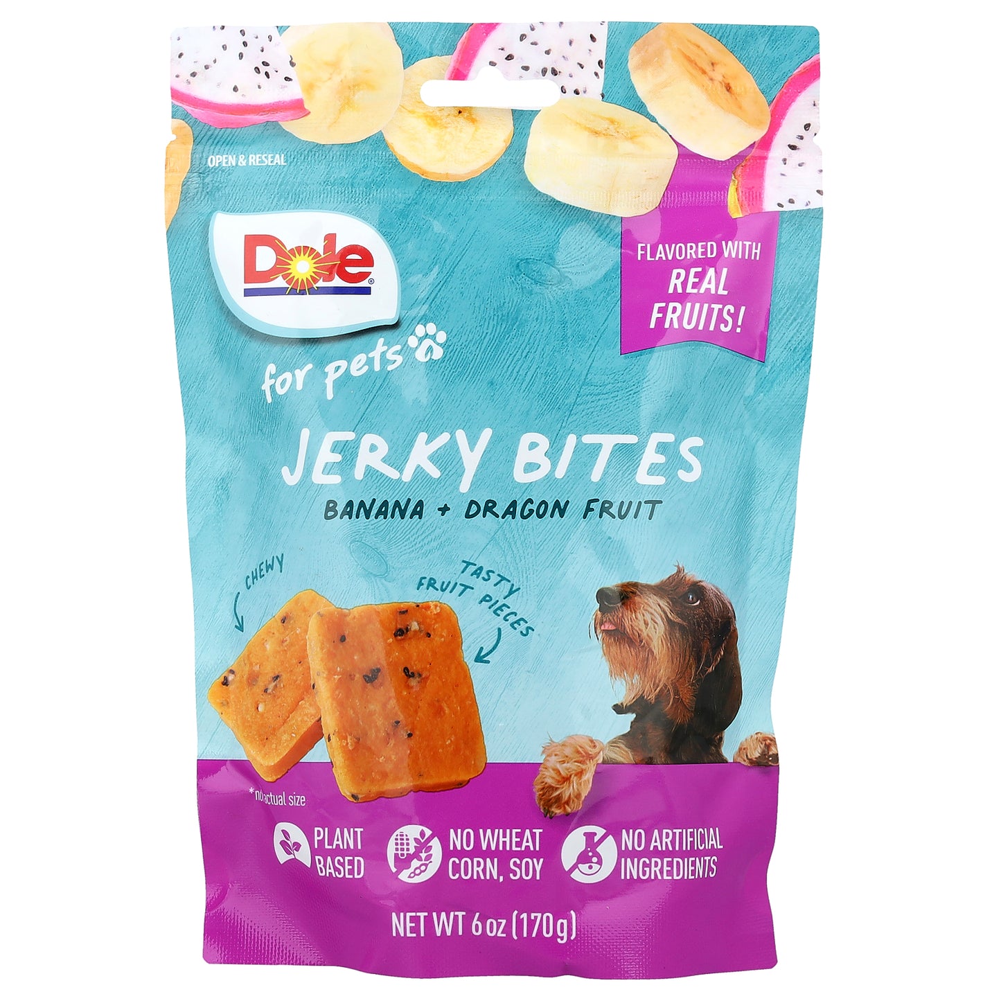 Dole for Pets, Jerky Bites, Banana + Dragon Fruit, 6 oz (170 g)