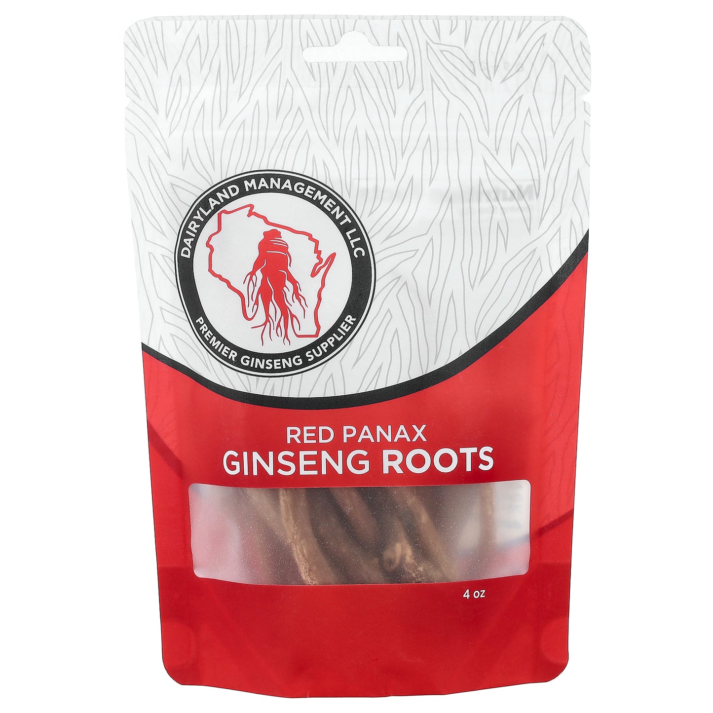Dairyland Ginseng, Red Panax Ginseng Roots, 4 oz