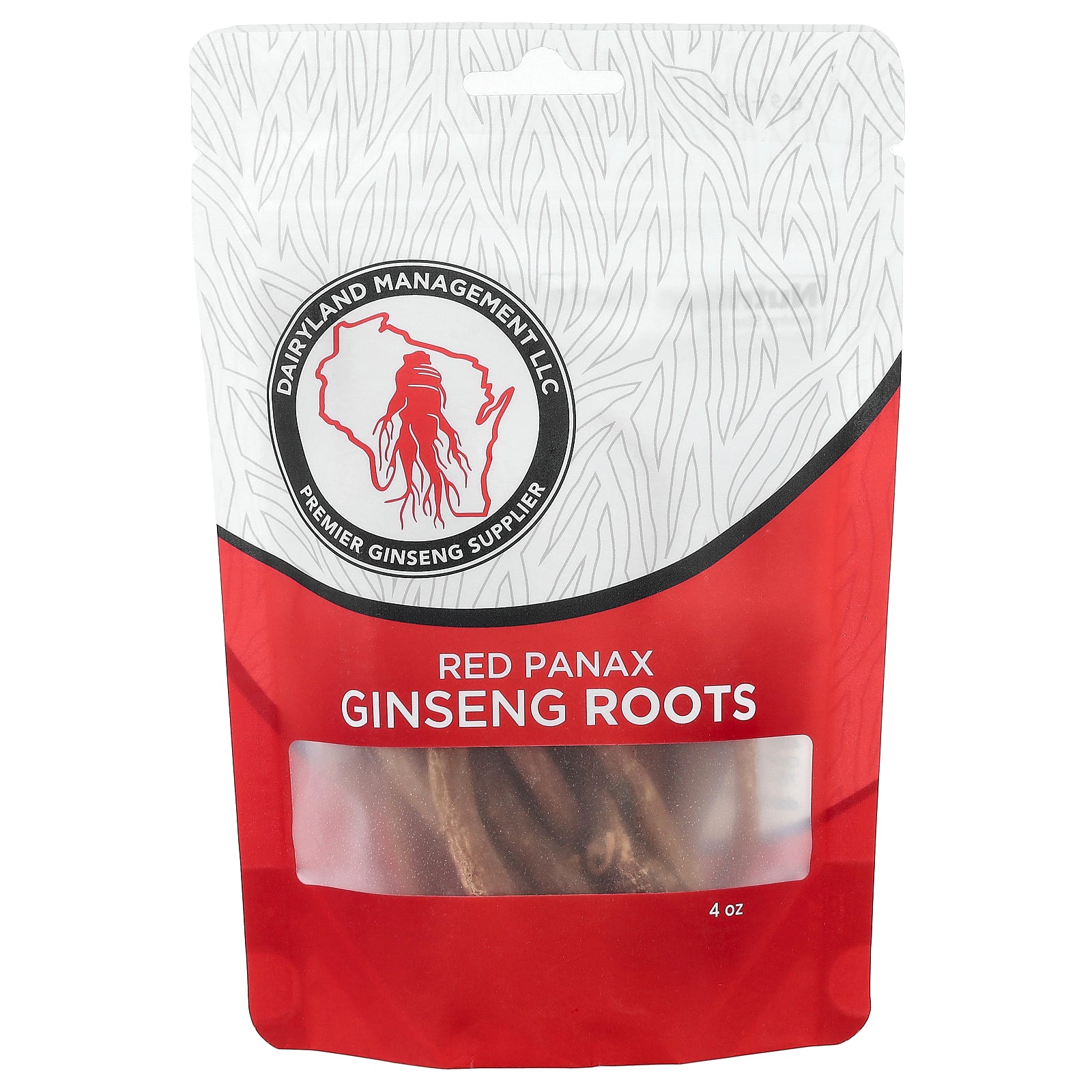 Dairyland Ginseng, Red Panax Ginseng Roots, 4 oz