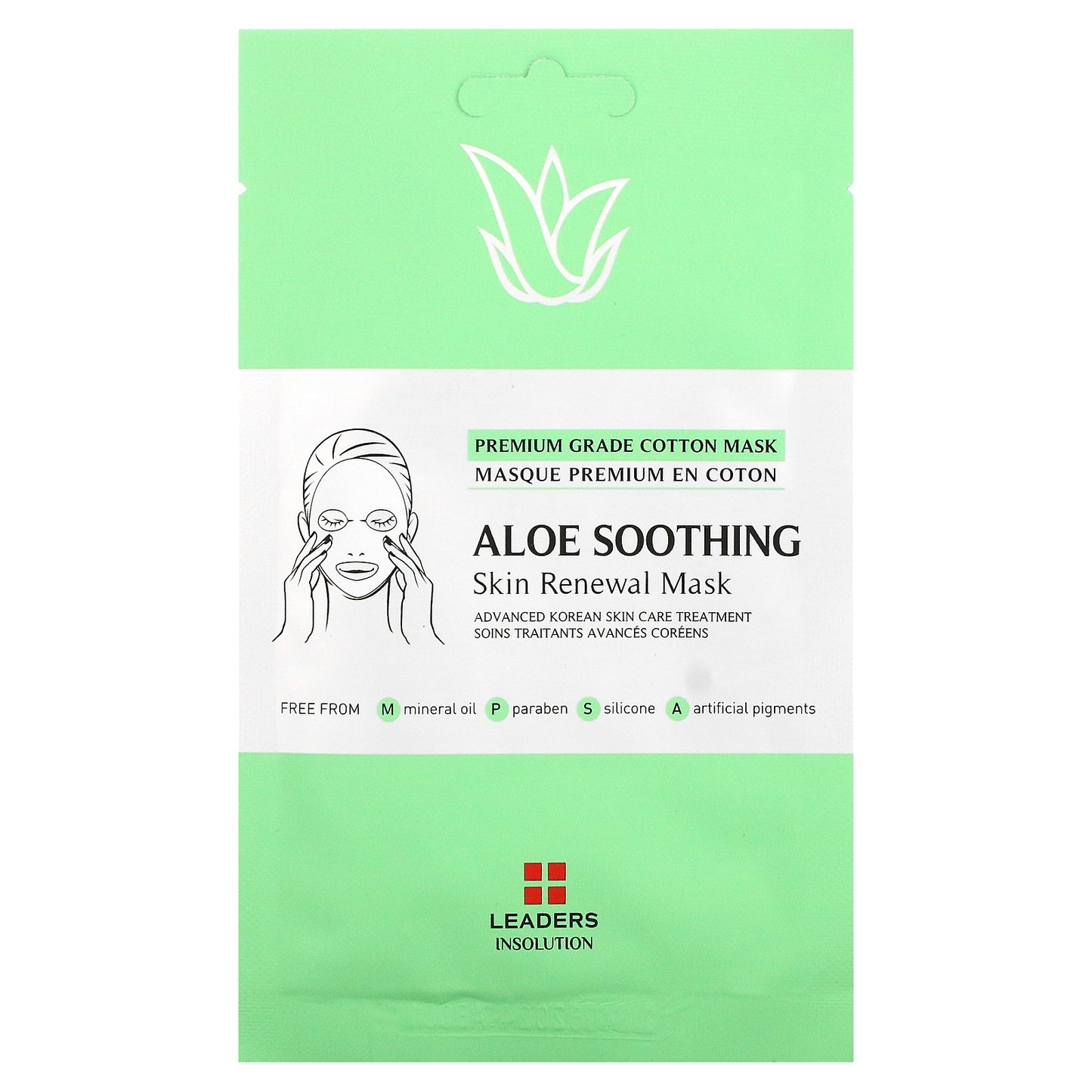 Leaders, Aloe Soothing Skin Renewal Beauty Mask, 1 Sheet, 0.84 fl oz (25 ml)