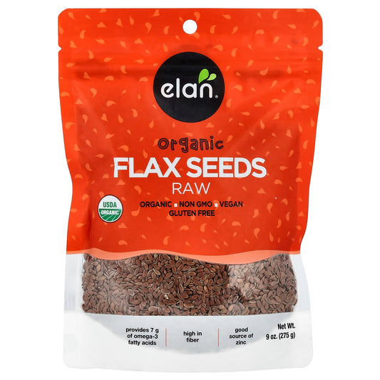 Elan, Organic Flax Seeds, Raw, 9 oz (275 g)