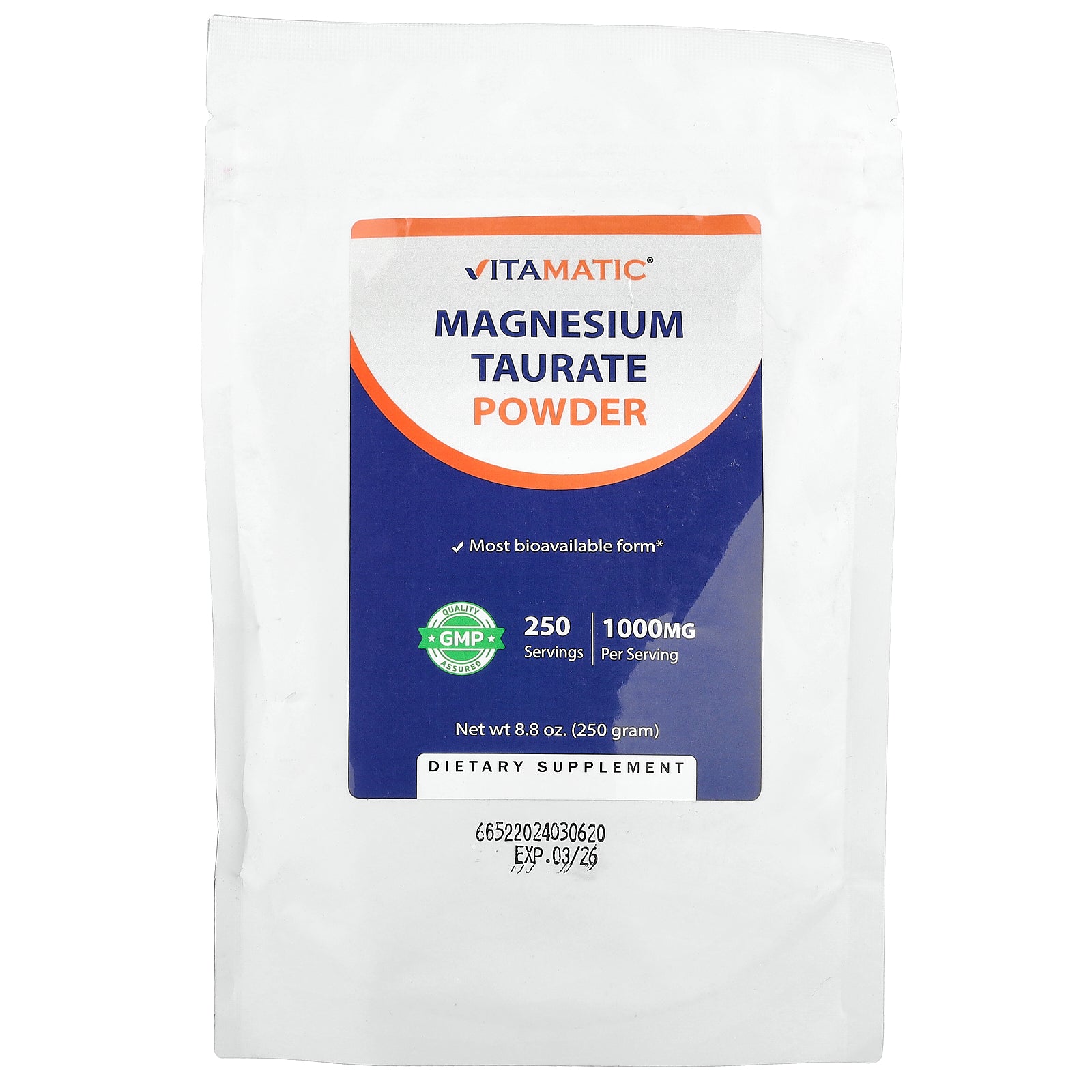 Vitamatic, Magnesium Taurate Powder , 8.8 oz (250 g)