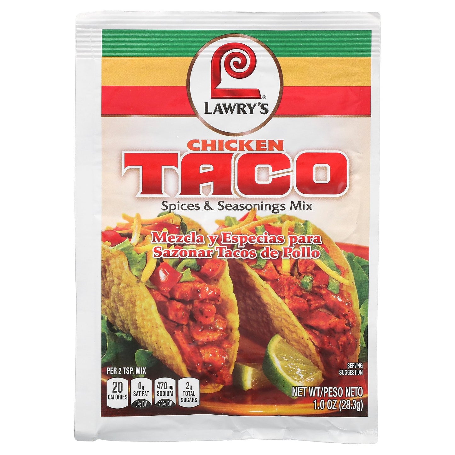 Lawry's, Chicken Taco, Spices & Seasonings Mix, 1 oz (28.3 g)