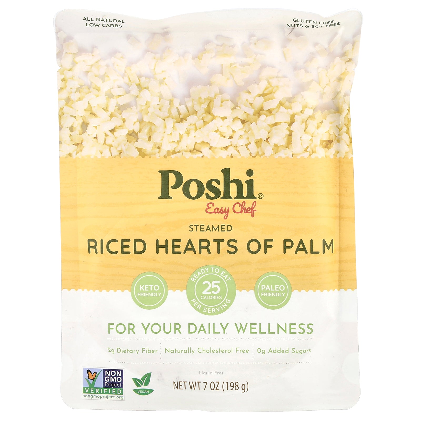 Poshi, Easy Chef, Steamed Riced Hearts of Palm, 7 oz (198 g)