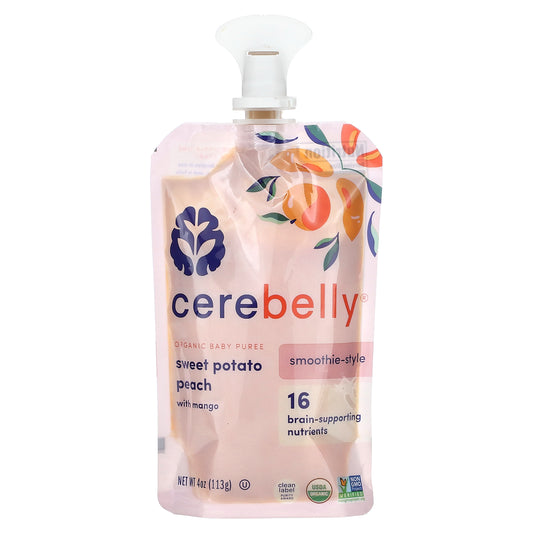 Cerebelly, Organic Baby Puree, Smoothie-Style, Sweet Potato Peach with Mango, 4 oz (113 g)