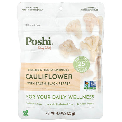 Poshi, Easy Chef, Cauliflower With Salt & Black Pepper, 4.4 oz (125 g)