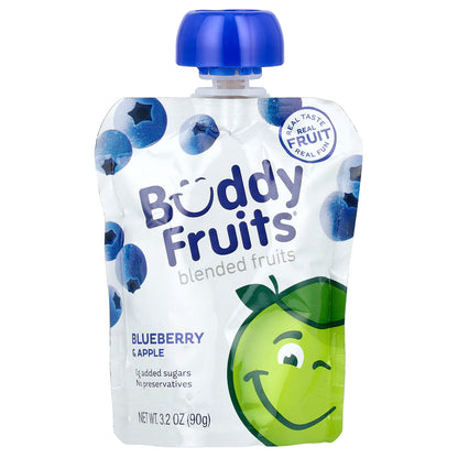 Buddy Fruits, Blended Fruits, Blueberry & Apple, 3.2 oz (90 g)