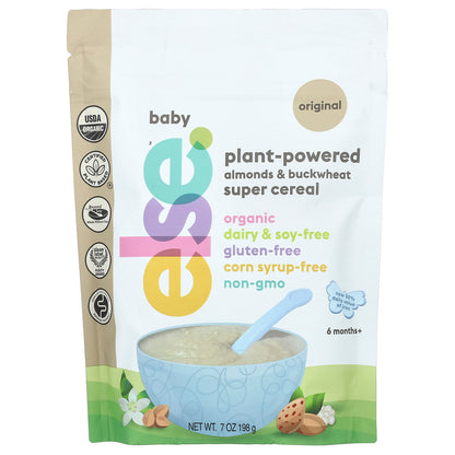 Else, Baby, Plant-Powered Almonds & Buckwheat Super Cereal, 6 Months+, Original, 7 oz (198 g)