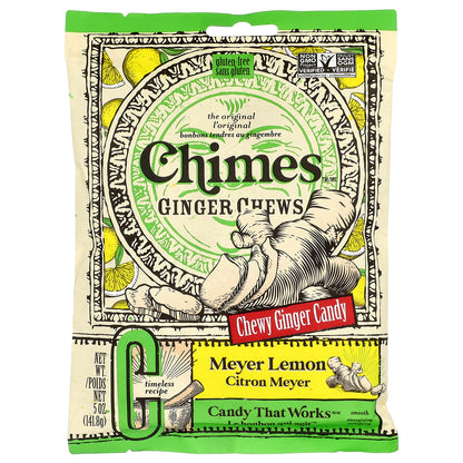 Chimes, Ginger Chews, Meyer Lemon, 5 oz (141.8 g)