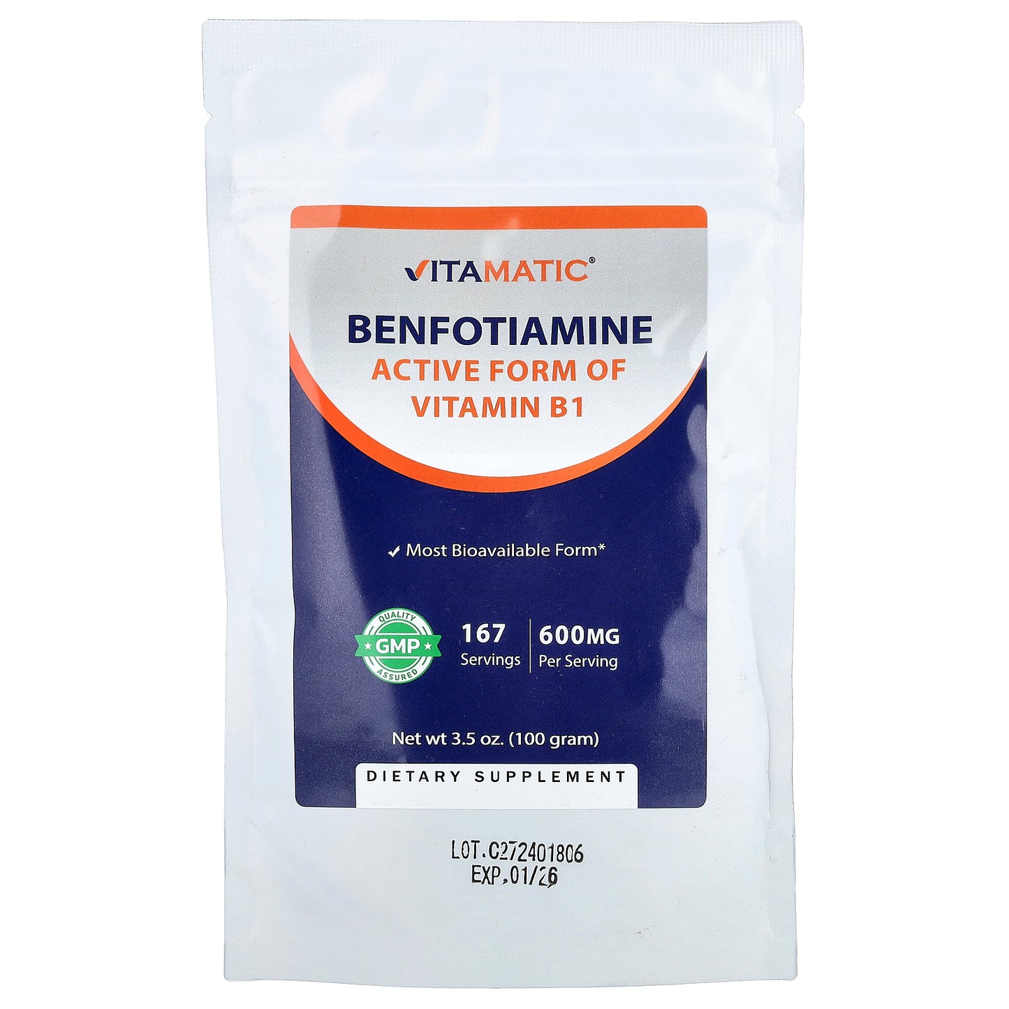 Vitamatic, Benfotiamine, 3.5 oz (100 g)