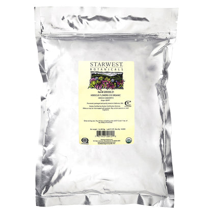 Starwest Botanicals, Organic Hibiscus Flowers, Cut & Sifted, 1 lb (453.6 g)