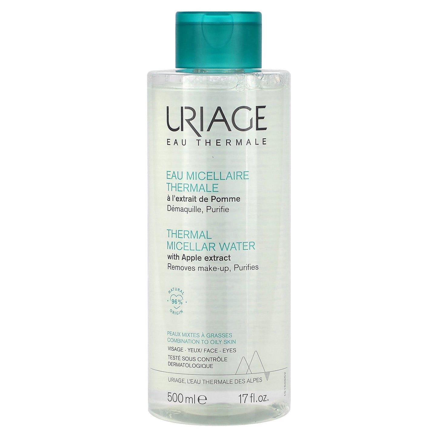 Uriage, Thermal Micellar Water with Apple Extract , 17 fl oz (500 ml)