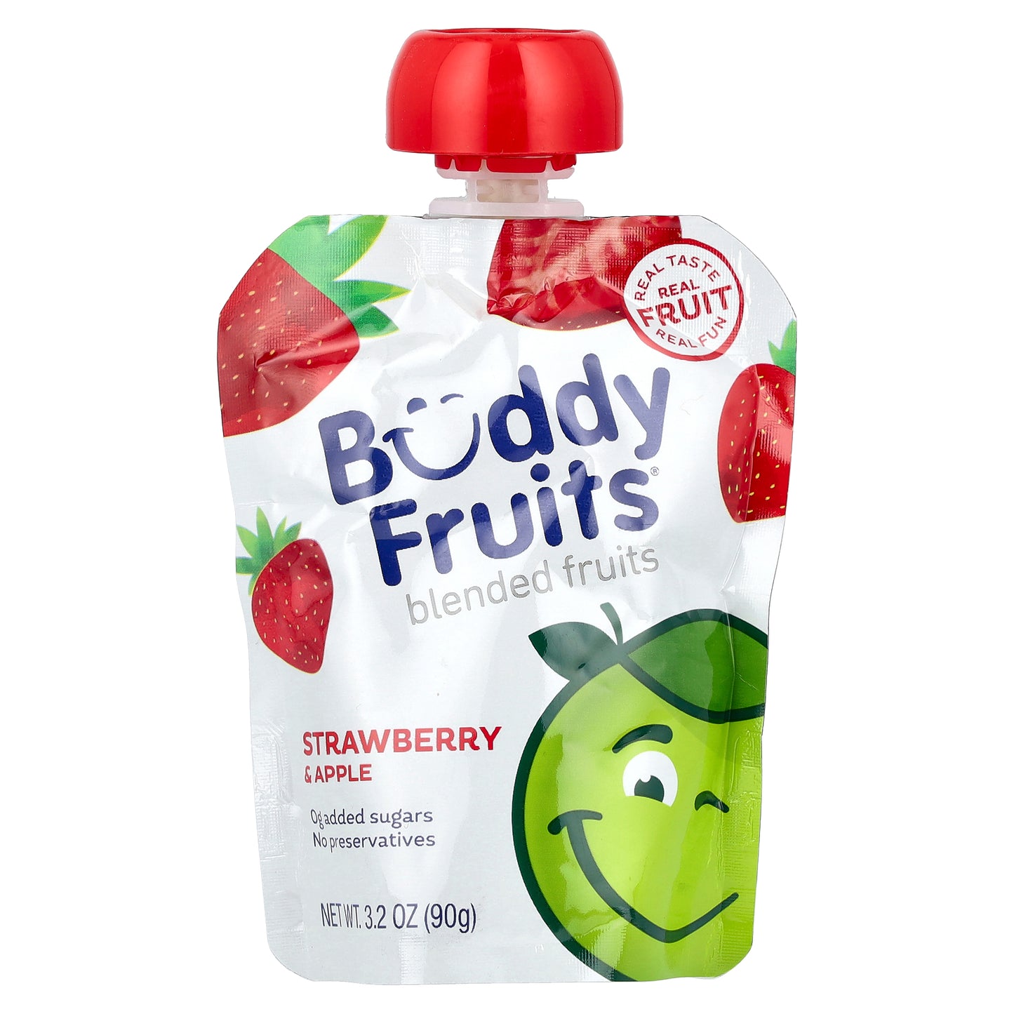 Buddy Fruits, Blended Fruits, Strawberry & Apple, 3.2 oz (90 g)