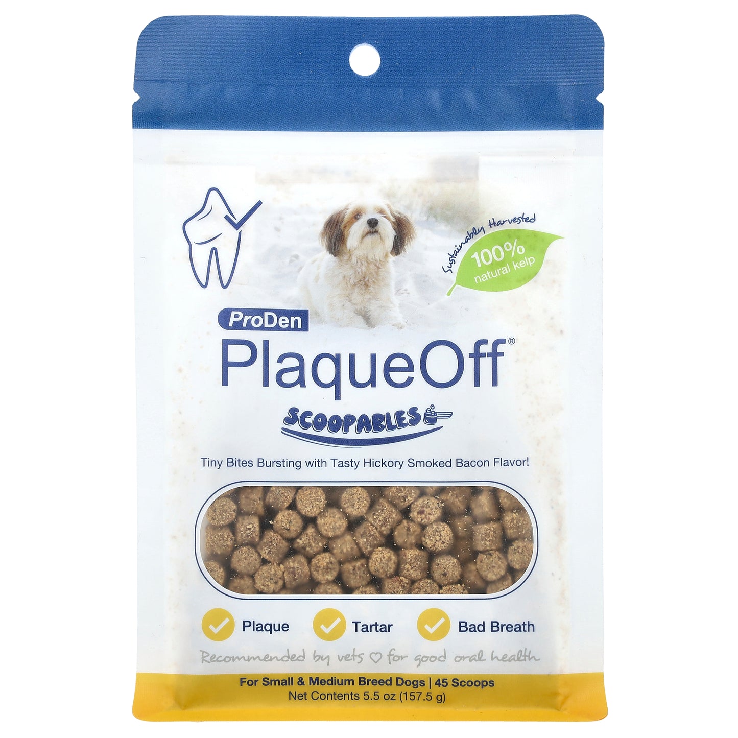 ProDen, ProDen PlaqueOff® Scoopables, For Small & Medium Breed Dogs, Hickory Smoked Bacon, 5.5 oz (157.5 g)