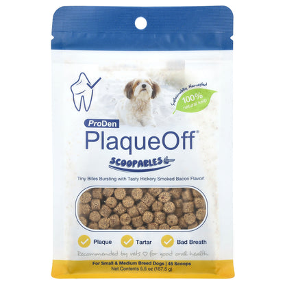 ProDen, ProDen PlaqueOff® Scoopables, For Small & Medium Breed Dogs, Hickory Smoked Bacon, 5.5 oz (157.5 g)