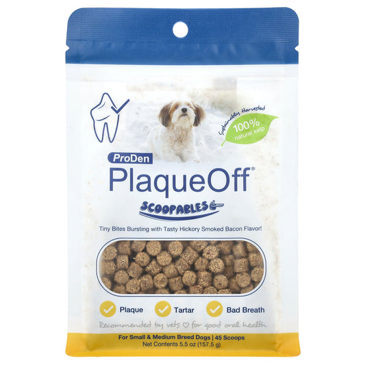 ProDen, ProDen PlaqueOff® Scoopables, For Small & Medium Breed Dogs, Hickory Smoked Bacon, 5.5 oz (157.5 g)